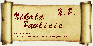 Nikola Pavličić vizit kartica